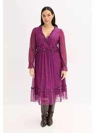 Abito midi in jersey e mesh, bonprix