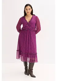 Abito midi in jersey e mesh, bonprix