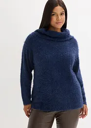 Maglione a collo alto in morbido filato effetto piume, bonprix