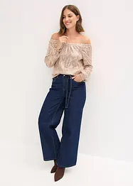 Maglia con spalle scoperte oversize con paillettes, bonprix