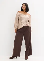 Maglia con spalle scoperte oversize con paillettes, bonprix
