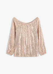 Maglia con spalle scoperte oversize con paillettes, bonprix