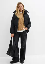 Giacca trapuntata con collo in teddy, bonprix