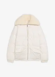 Giacca trapuntata con collo in teddy, bonprix