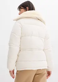 Giacca trapuntata con collo in teddy, bonprix