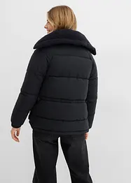 Giacca trapuntata con collo in teddy, bonprix