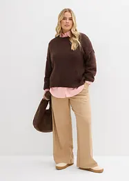 Pantaloni effetto lana con elastico in vita, bonprix