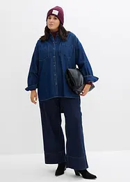 Camicia di jeans oversize in denim robusto di puro cotone, bonprix