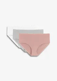 Panty prémaman con cotone biologico e pizzo (pacco da 3), bonprix