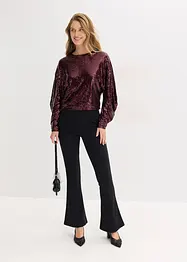Maglia a maniche lunghe con paillettes, bonprix