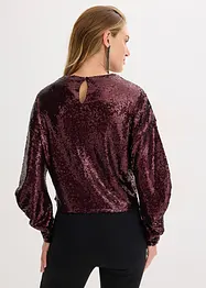 Maglia a maniche lunghe con paillettes, bonprix
