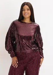 Maglia a maniche lunghe con paillettes, bonprix