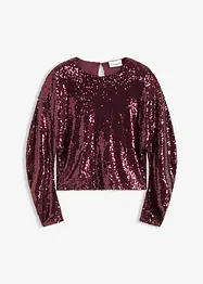 Maglia a maniche lunghe con paillettes, bonprix