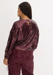 Maglia a maniche lunghe con paillettes, bonprix