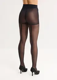 Collant con cinturino comfort e cuoricini sul retro, con poliamide riciclata 30 den, bonprix