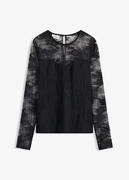 Maglia a maniche lunghe in pizzo raffinato, bonprix