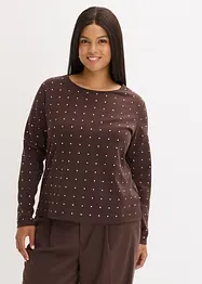 Maglia a maniche lunghe con strass, bonprix
