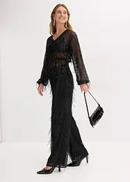 Pantaloni con paillettes e frange, bonprix