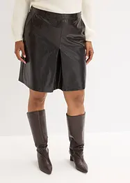 Gonna a pieghe in similpelle di vernice, bonprix