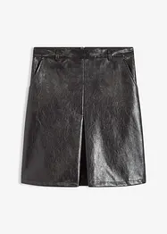 Gonna a pieghe in similpelle di vernice, bonprix