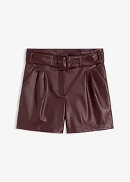 Shorts in similpelle con cintura, bonprix