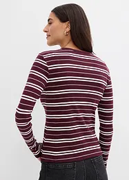 Maglia a maniche lunghe a coste in misto cotone biologico, bonprix