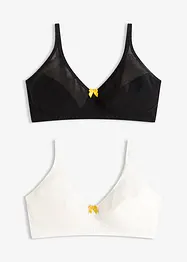 Reggiseno senza ferretto con cotone (pacco da 2), bonprix