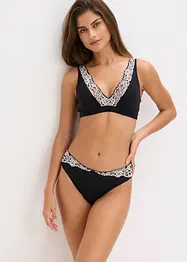Bralette senza ferretto con cotone biologico e pizzo, bonprix
