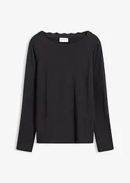 Maglia con scollo ondulato in punto di Roma, bonprix