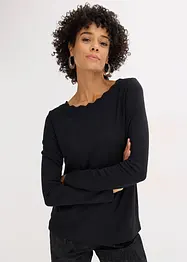 Maglia con scollo ondulato in punto di Roma, bonprix