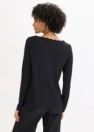 Maglia con scollo ondulato in punto di Roma, bonprix
