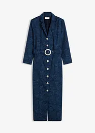 Abito in twill con cintura (set   2 pezzi), bonprix