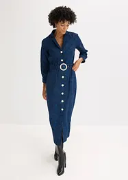 Abito in twill con cintura (set   2 pezzi), bonprix