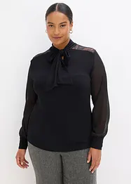 Maglia con fiocco e pizzo, bonprix