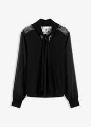 Maglia con fiocco e pizzo, bonprix