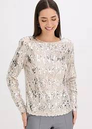 Maglia a maniche lunghe con paillettes, bonprix