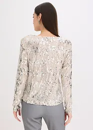 Maglia a maniche lunghe con paillettes, bonprix