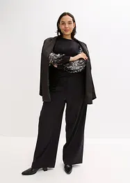 Maglione in filato fine con paillettes sulle maniche, bonprix