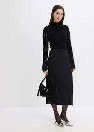 Maglione in filato fine con maniche a campana decorate, bonprix