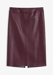 Gonna al ginocchio in similpelle con vestibilità aderente, bonprix