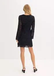 Abito in pizzo con maniche a trombetta, bonprix