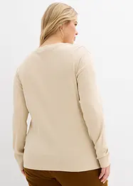 Maglia a maniche lunghe a coste in puro cotone, bonprix