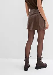 Gonna corta in similpelle con pieghe baciate, bonprix