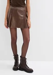 Gonna corta in similpelle con pieghe baciate, bonprix