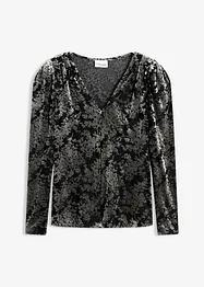 Maglia in velluto devoré a maniche lunghe, bonprix