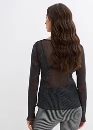 Maglia a maniche lunghe in mesh trasparente, bonprix