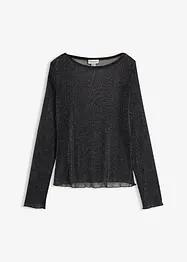 Maglia a maniche lunghe in mesh trasparente, bonprix