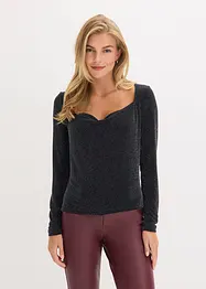 Top con scollo a cascata, bonprix