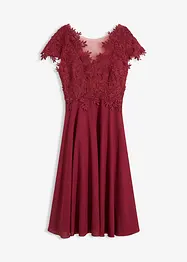 Abito midi in delicato tulle con pizzo, bonprix