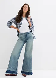 Jeans wide leg, vita media, bonprix